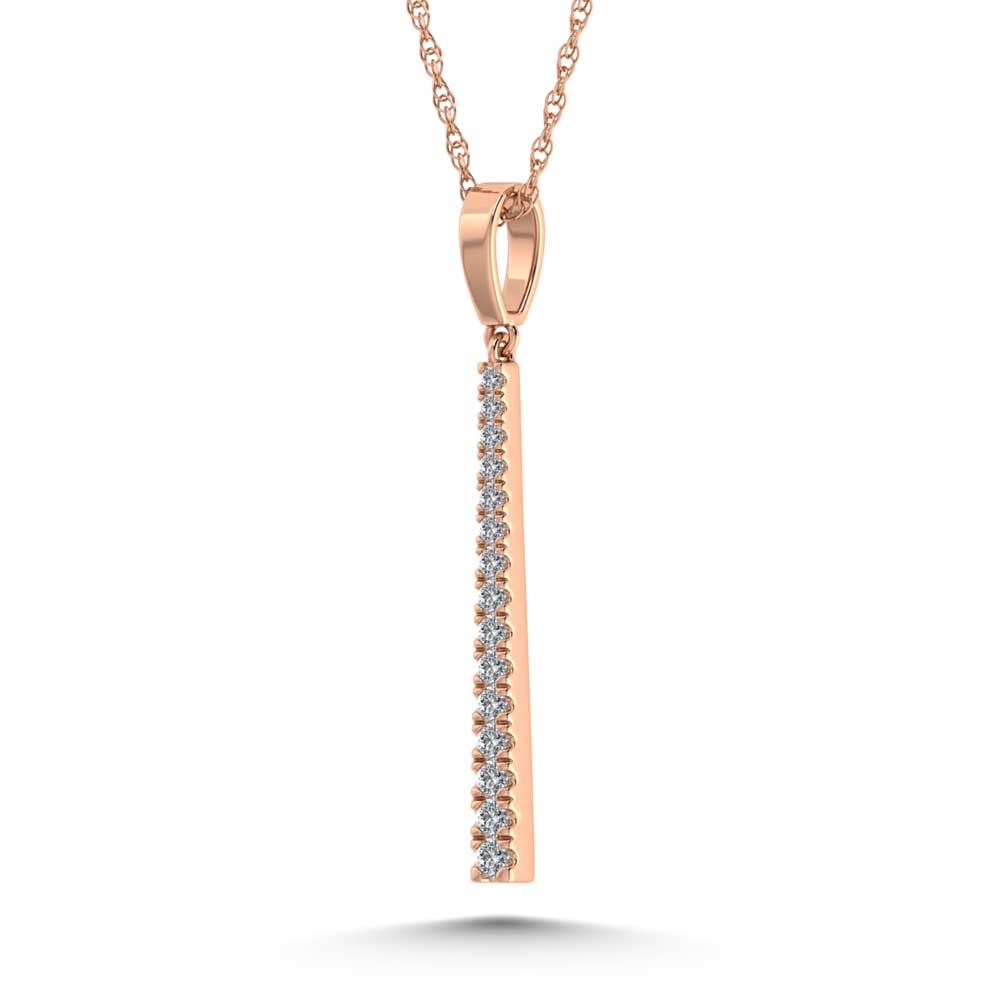 14K Rose Gold 1/5 Ct.Tw. Diamond Slide Pendant