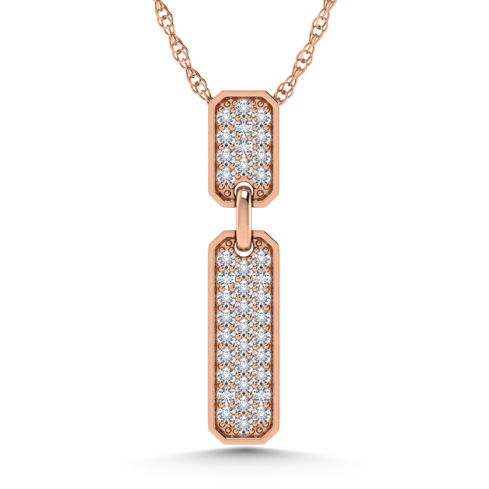 14K Rose Gold 1/5 Ct.Tw. Diamond Fashion Pendant