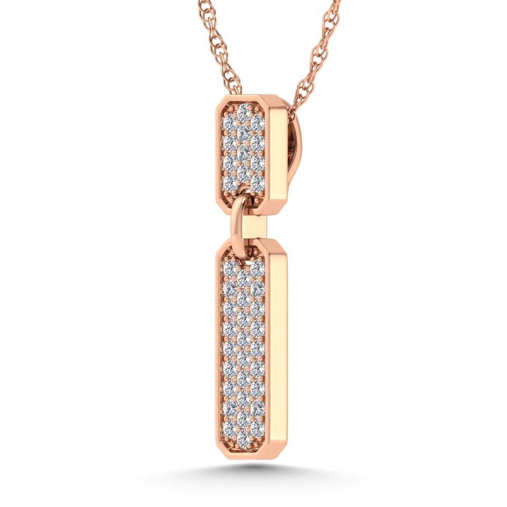 14K Rose Gold 1/5 Ct.Tw. Diamond Fashion Pendant