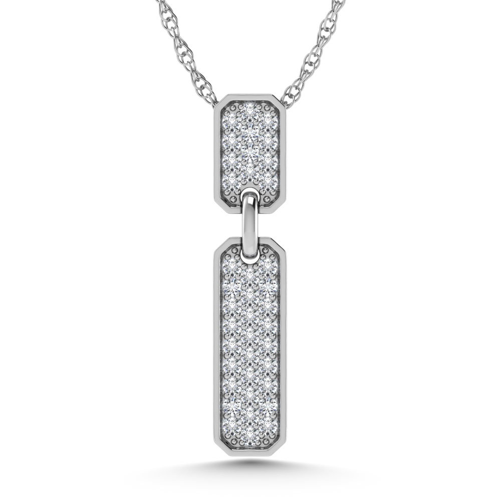 14K White Gold 1/5 Ct.Tw. Diamond Fashion Pendant