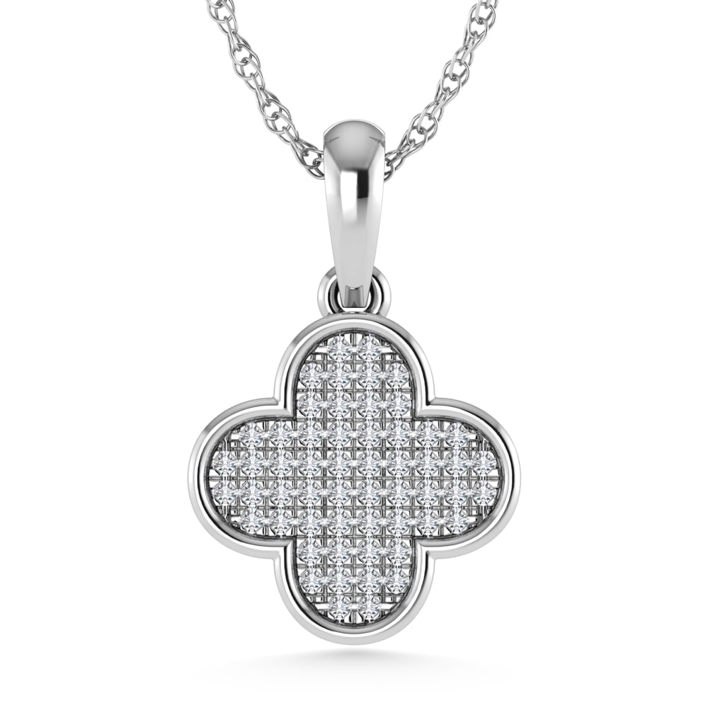 14K White Gold Diamond 1/10.Ct. Tw. Fashion Pendant