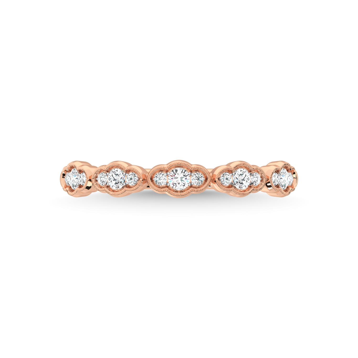 14K Rose Gold Diamond 1/5 Ct.Tw. Stackable Band