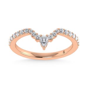 14K Rose Gold Diamond 1/3 Ct. Tw. Chevron Band