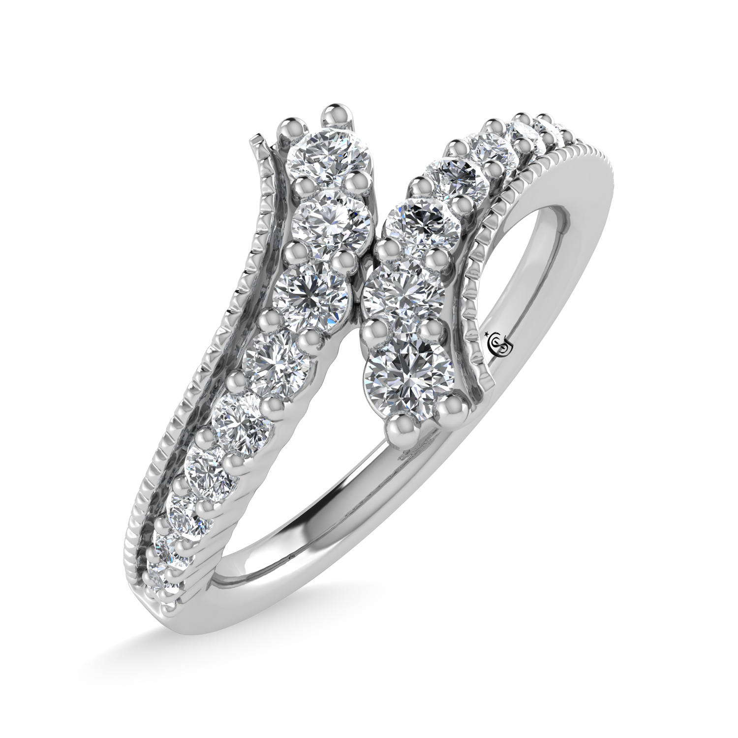 14K White Gold Diamond 3/8 Ct.Tw. Fashion Ring