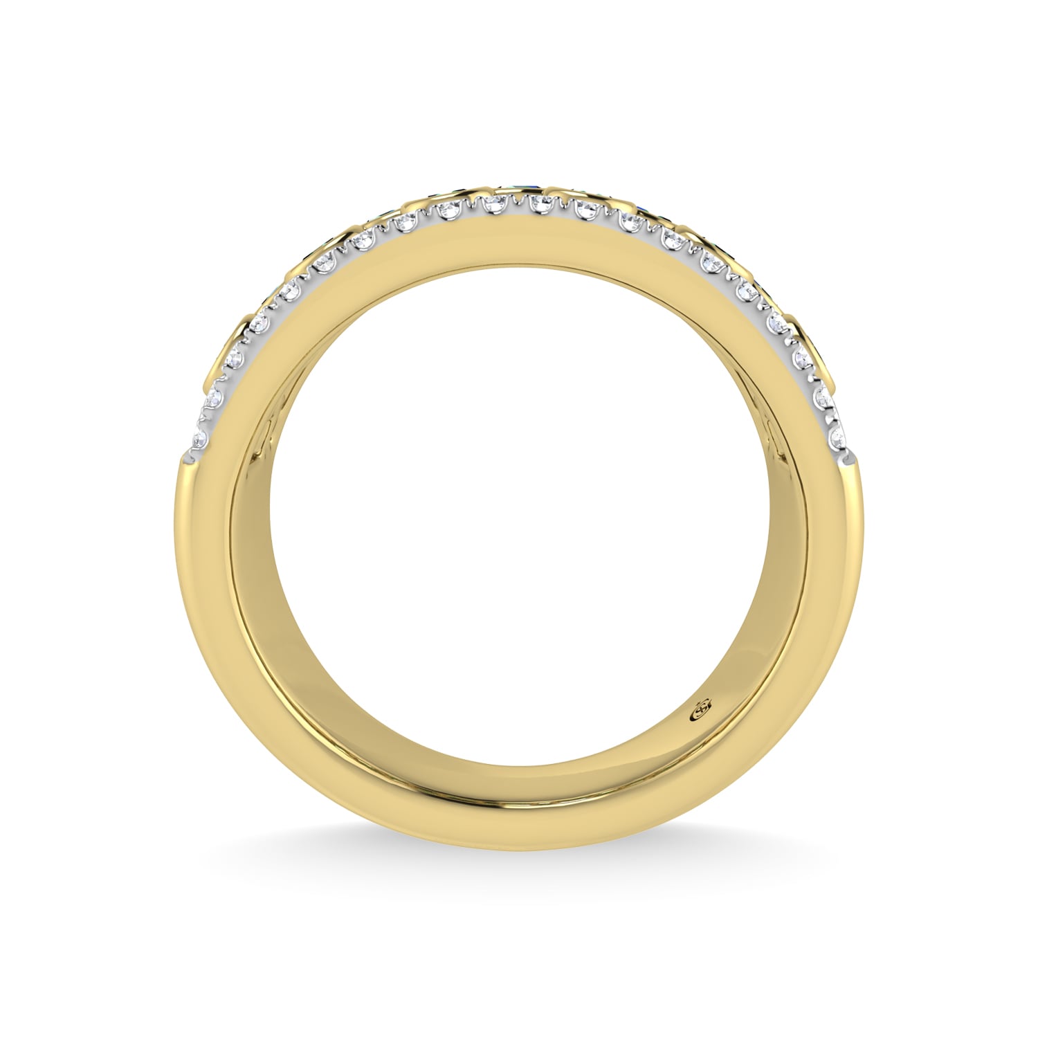 14K Yellow Gold Diamond and Emerald 1/2 Ct.Tw. Fashion Ring