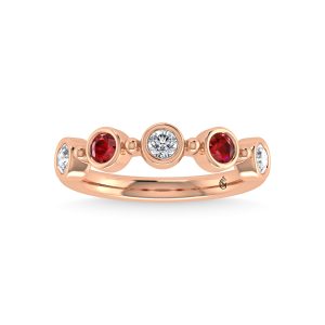 14K Rose Gold Diamond 5/8 Ct.Tw. Stackable Band