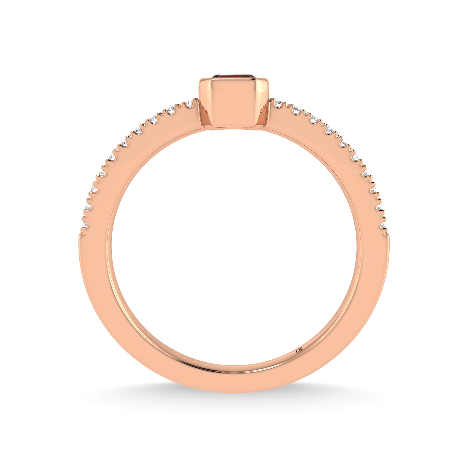 14K Rose Gold Diamond 3/8 Ct.Tw. And Ruby Fashion Ring