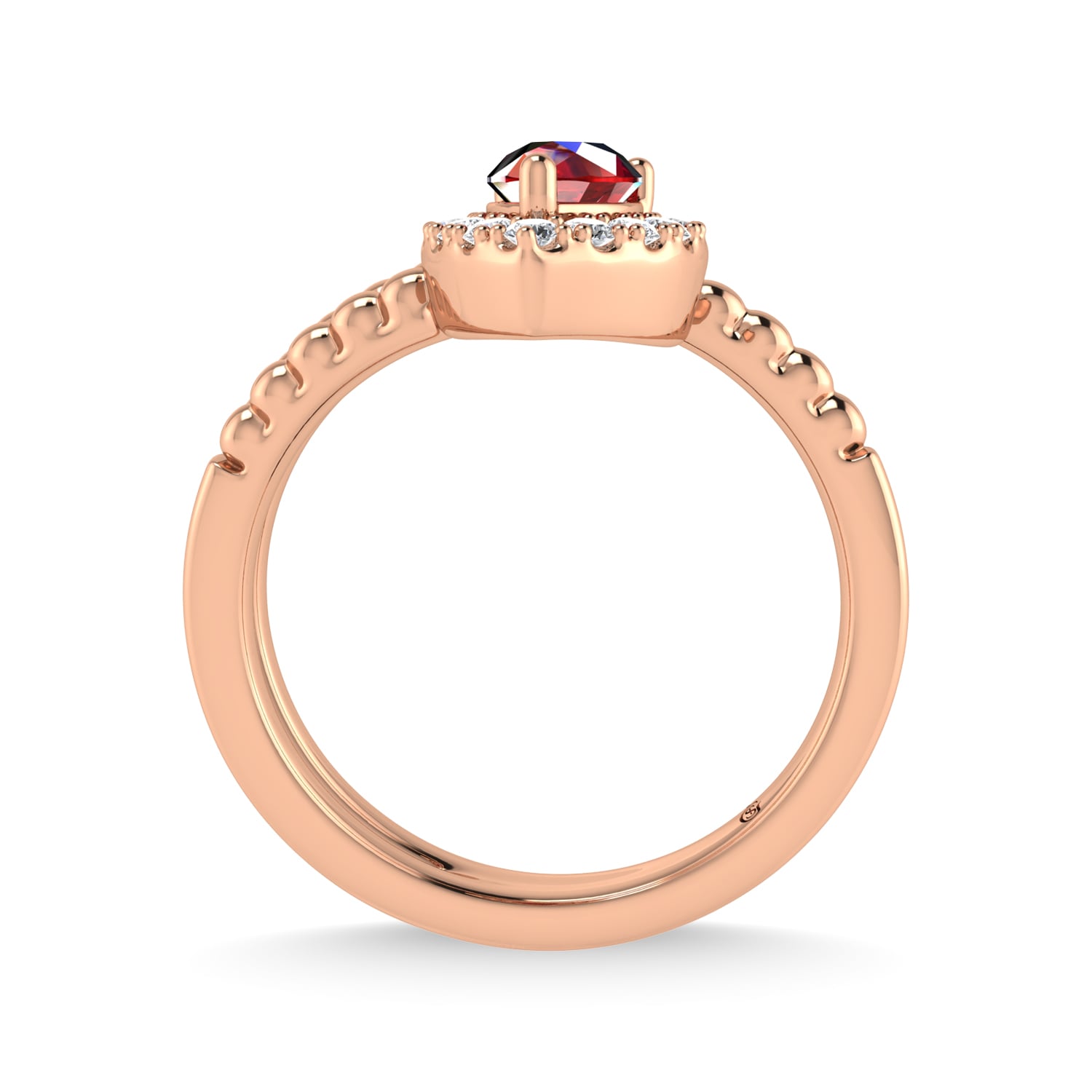 14K Rose Gold 5/8 Ct.Tw. Diamond and Ruby Fashion Ring