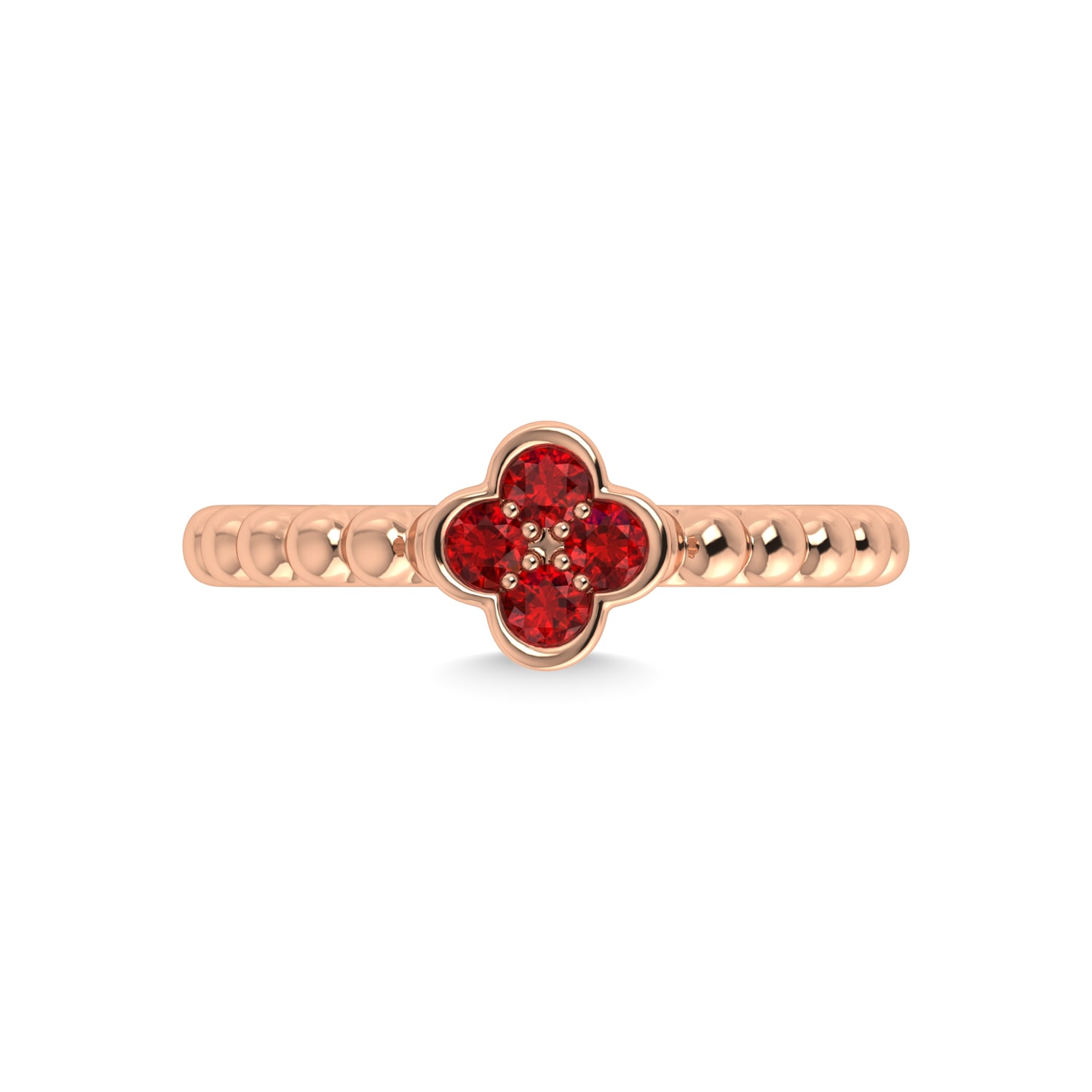 14K Rose Gold 1/3 Ct.Tw. Diamond and Ruby Fashion Ring
