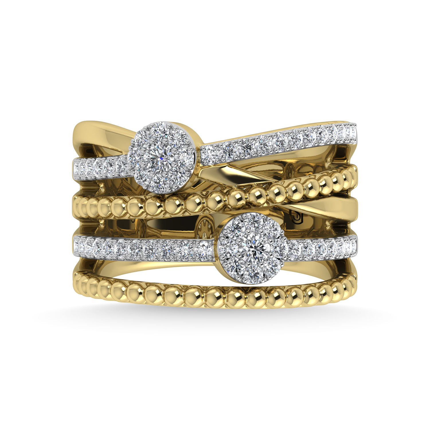 14K Yellow Gold Diamond 1/2 Ct.Tw Stackable Ring