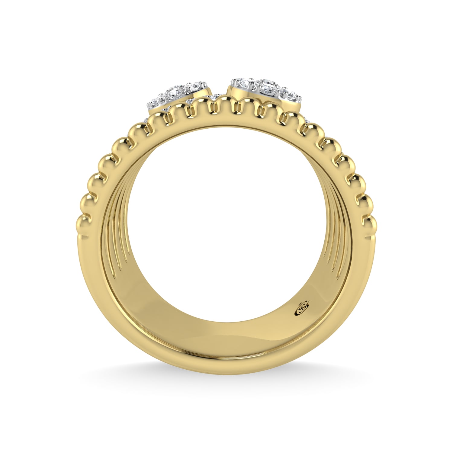 14K Yellow Gold Diamond 1/2 Ct.Tw Stackable Ring