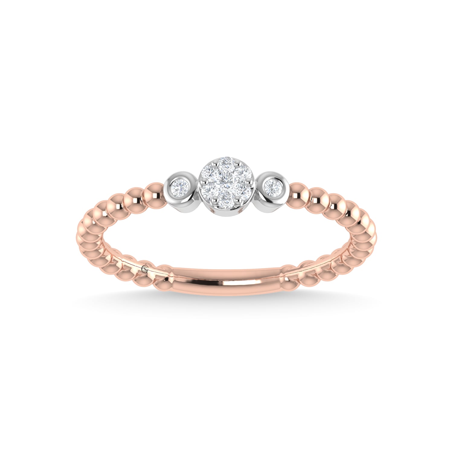10K Rose Gold Diamond 1/10 Ct.Tw. Fashion Ring