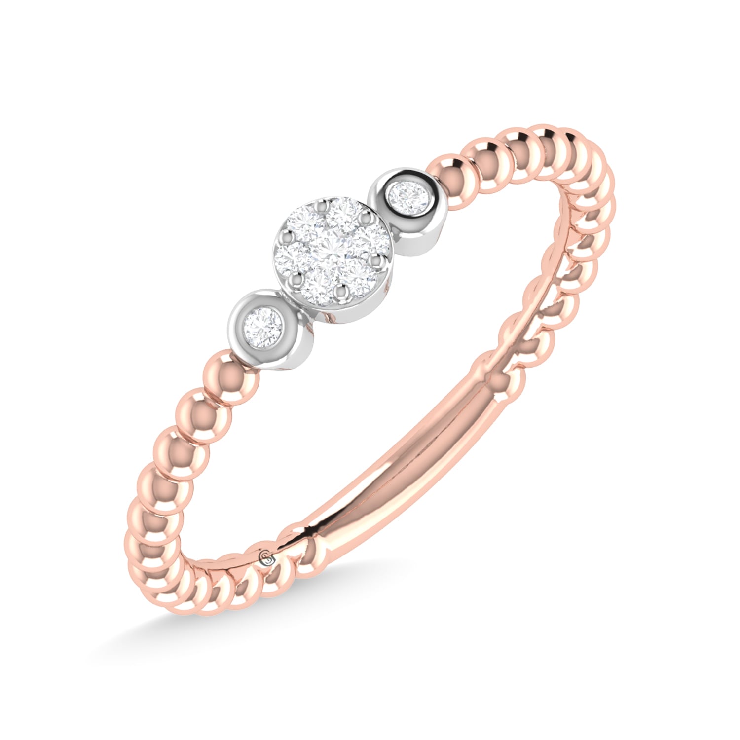 10K Rose Gold Diamond 1/10 Ct.Tw. Fashion Ring