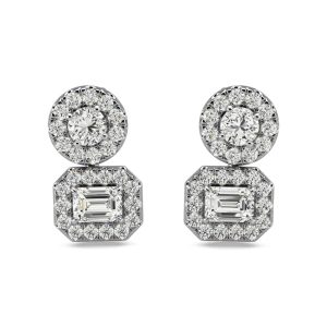 14K White Gold Diamond 3/4 Ct.Tw Fashion Earrings