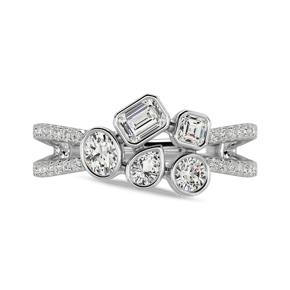 14K Two Tone Diamond 7/8 Ct.Tw Fashion Ring