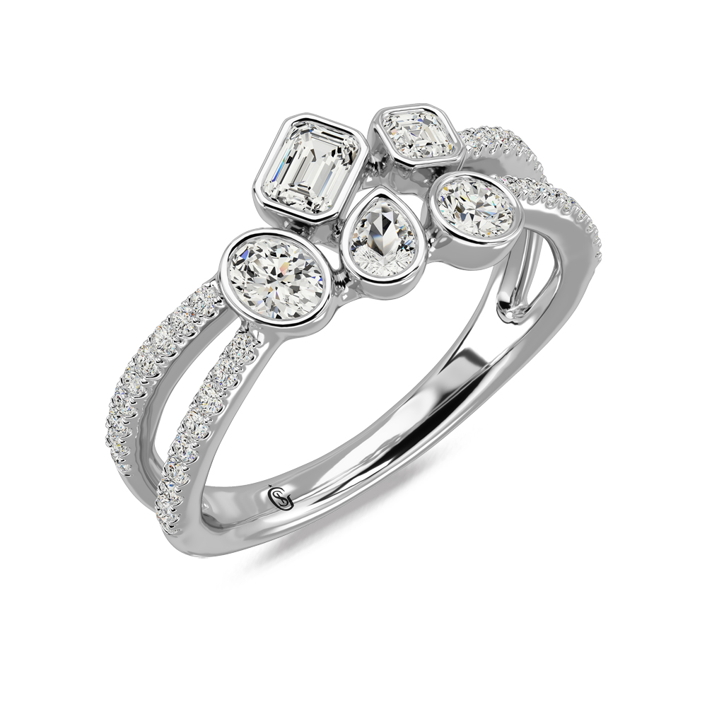 14K Two Tone Diamond 7/8 Ct.Tw Fashion Ring