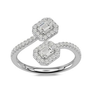 14K White Gold Diamond 7/8 Ct.Tw Fashion Ring