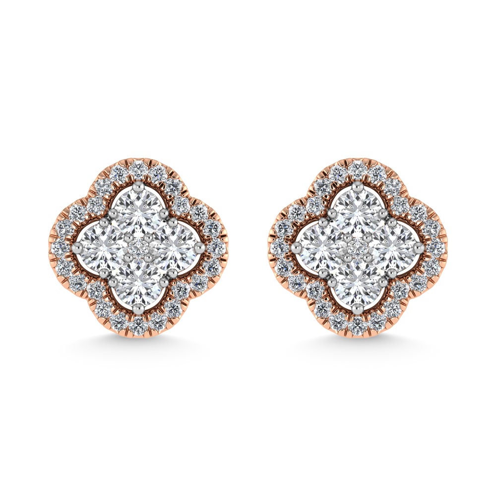 14K Rose Gold 1/2 Ct.Tw. Diamond Fashion Earrings