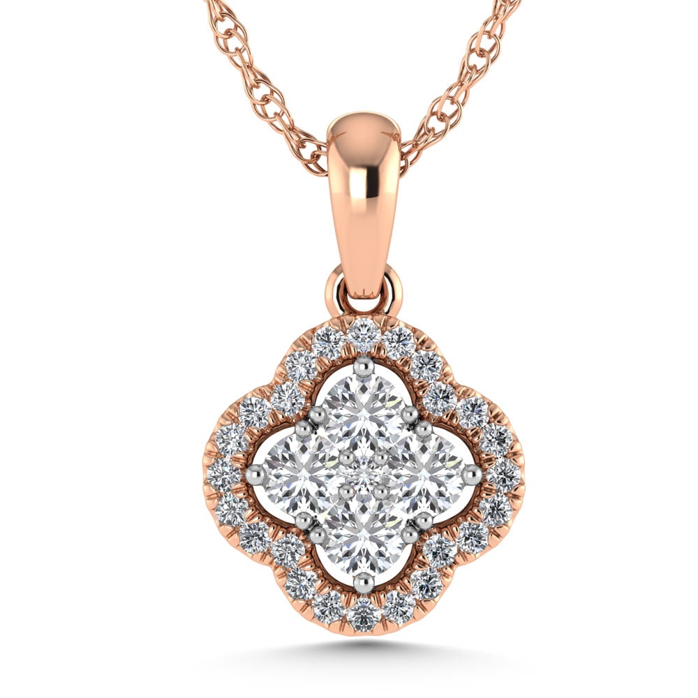 14K Rose Gold 1/2 Ct.Tw. Diamond Fashion Pendant