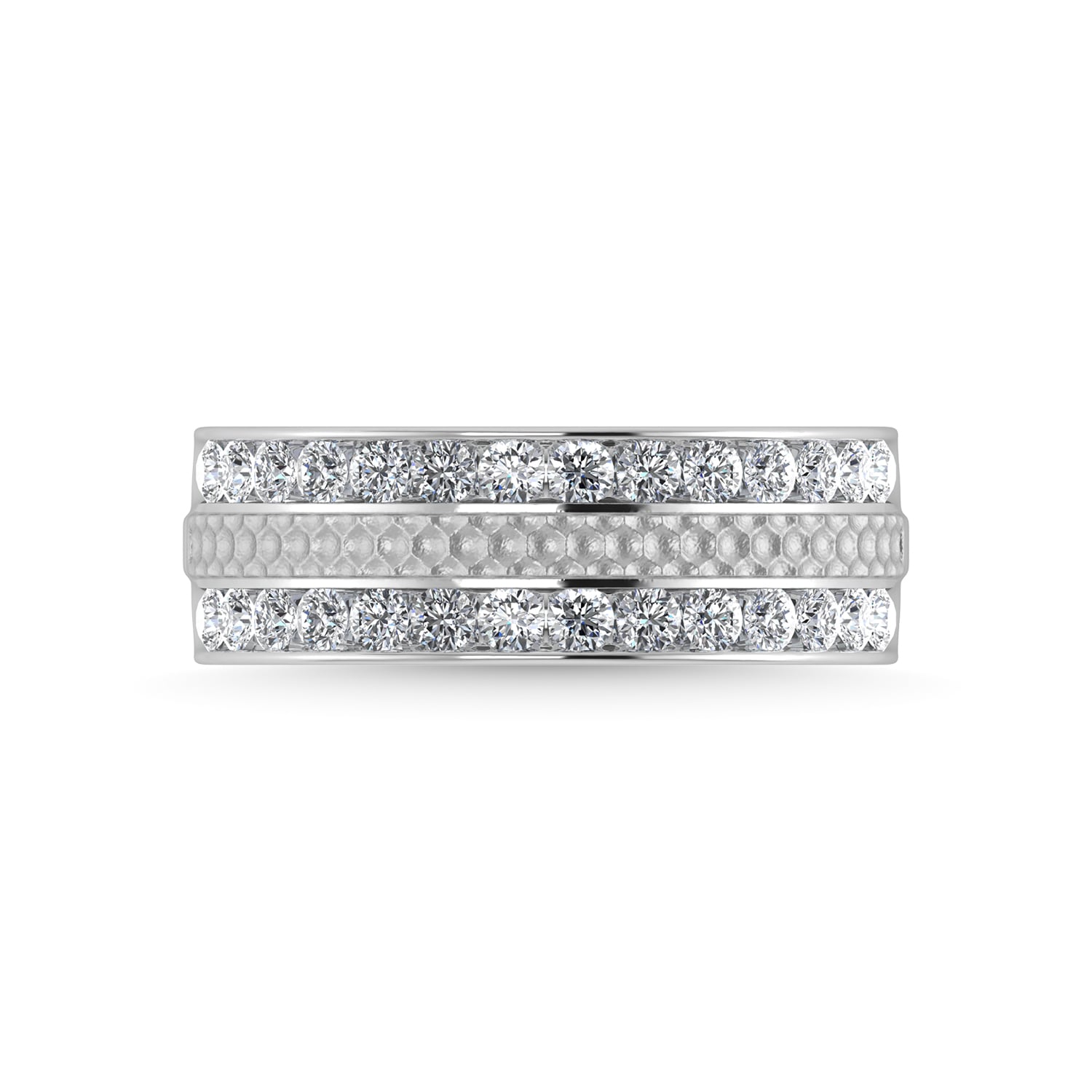14K White Gold Diamond 1 Ct.Tw. With Mens Machine Band
