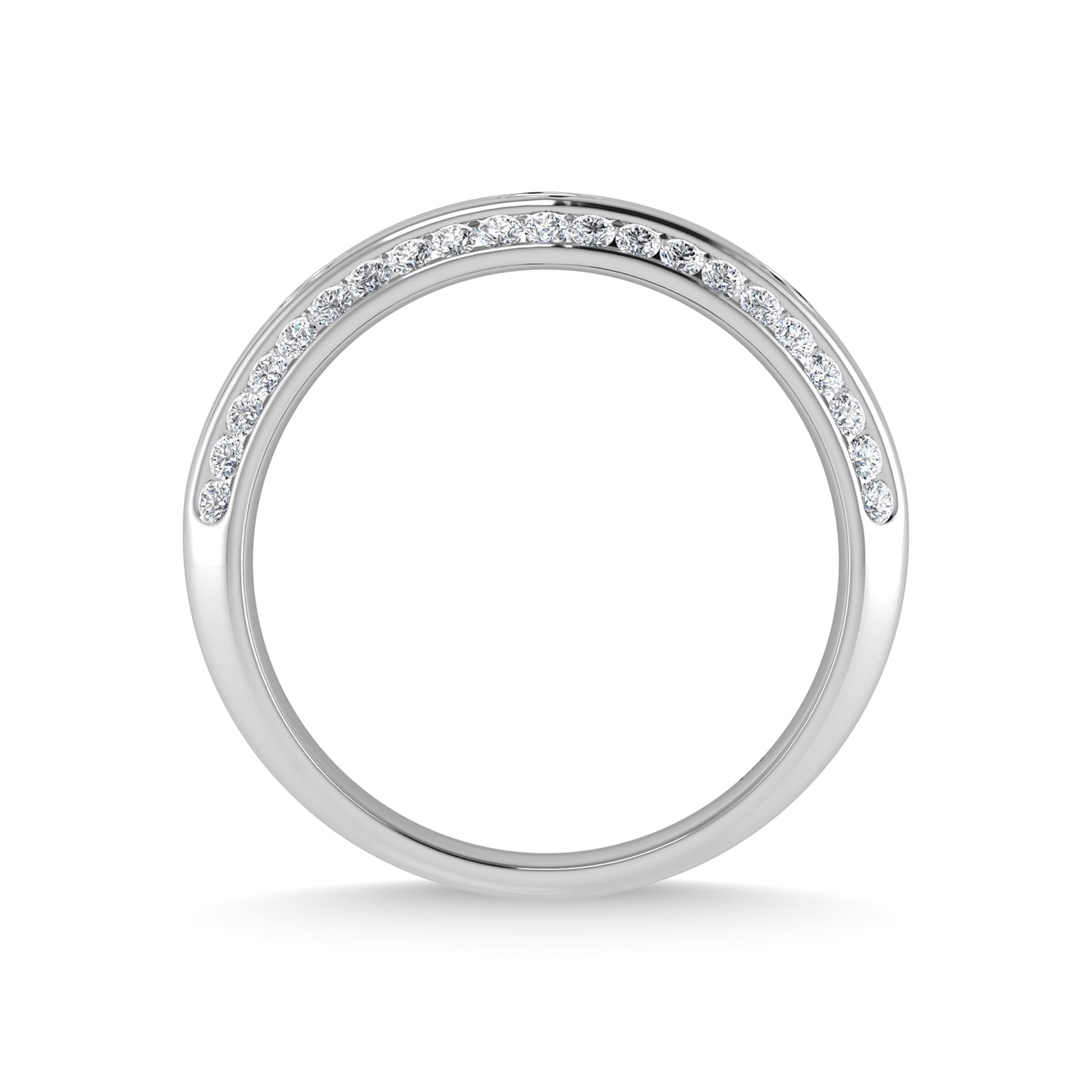 14K White Gold Diamond 3/4 Ct.Tw. Mens Machine Band