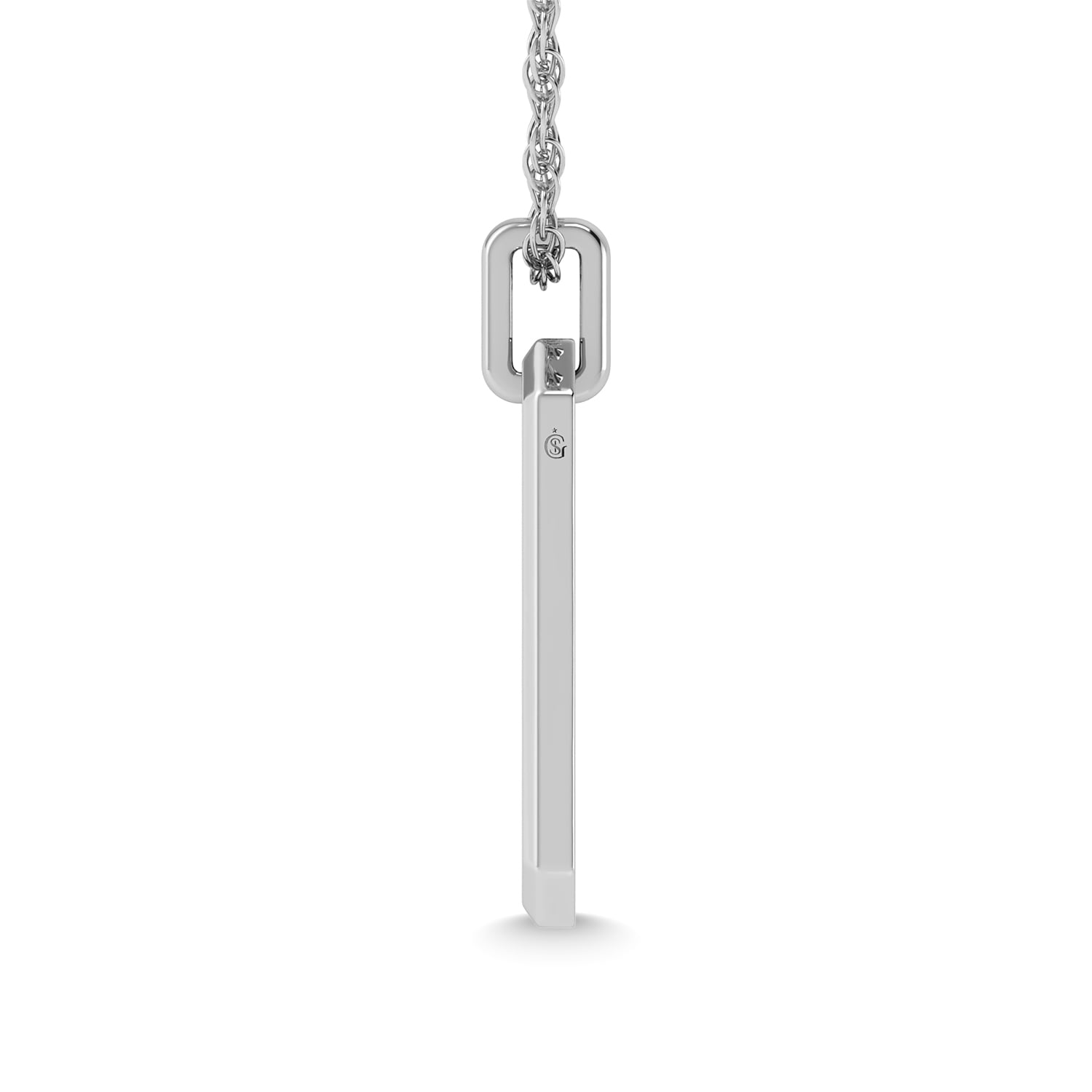 14K White Gold Diamond 7/8 Ct.Tw. Dog Tag Pendant