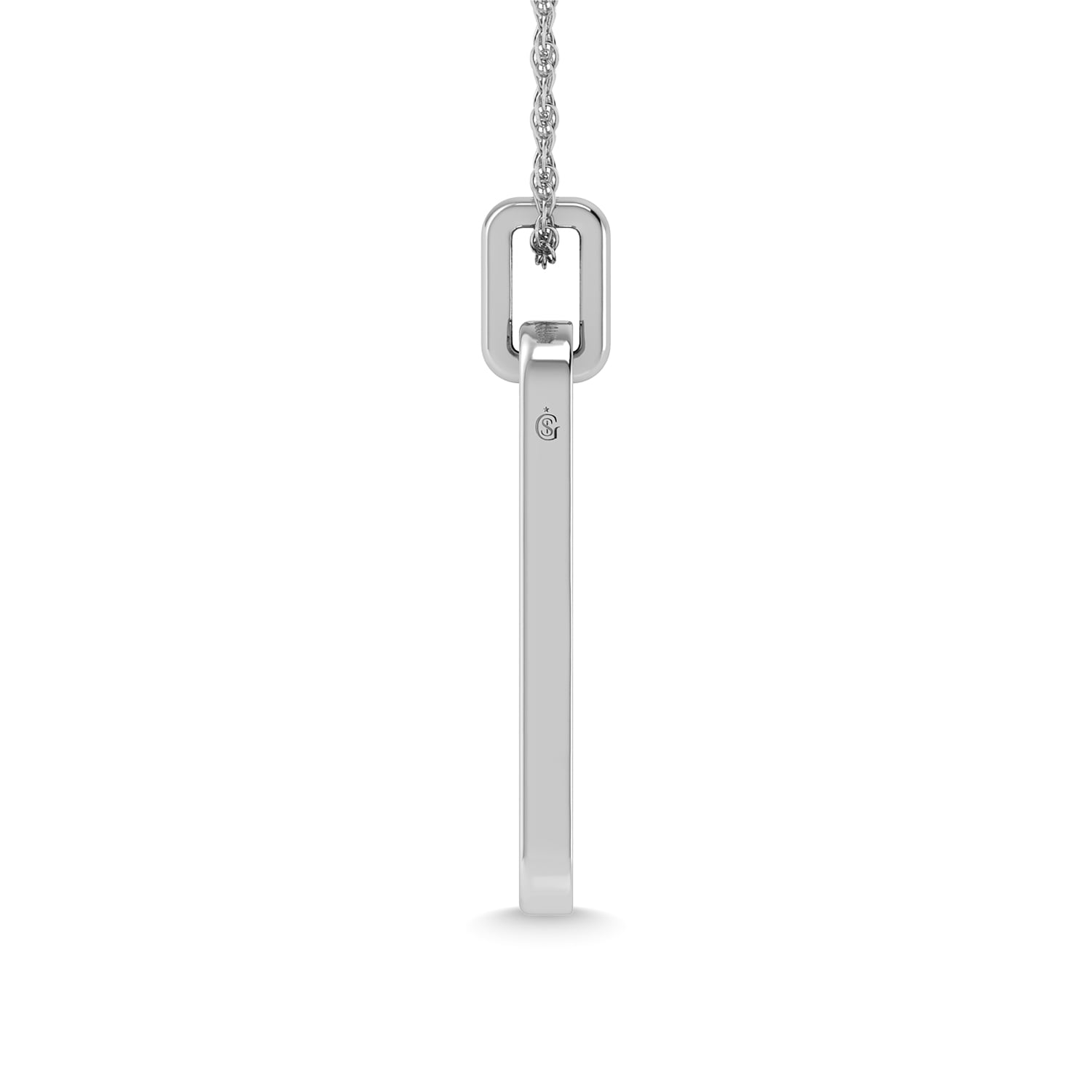 14K White Gold Diamond 1 Ct.Tw. Dog Tag Pendant