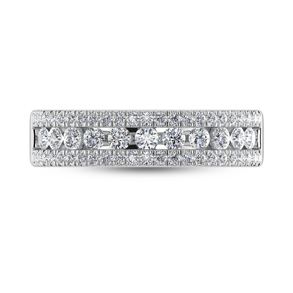 14K White Gold Diamond 7/8 Ct.Tw. Fashion Ring