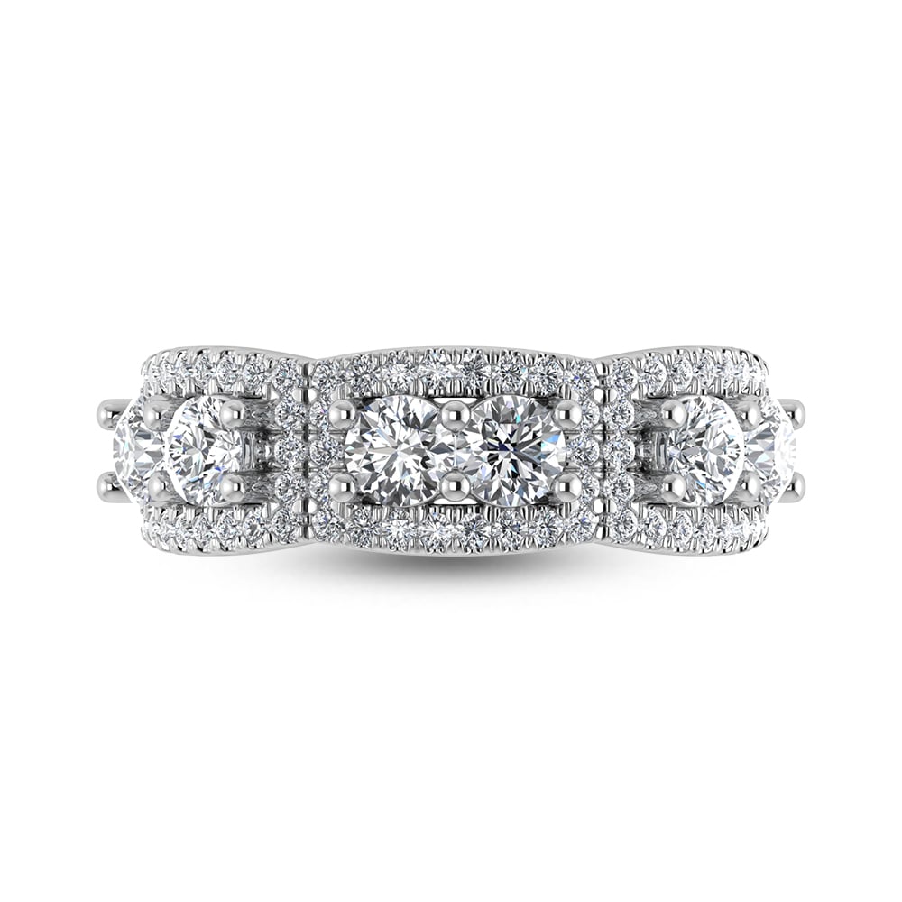 14K White Gold Diamond 1 1/3 Ct.Tw. Fashion Ring