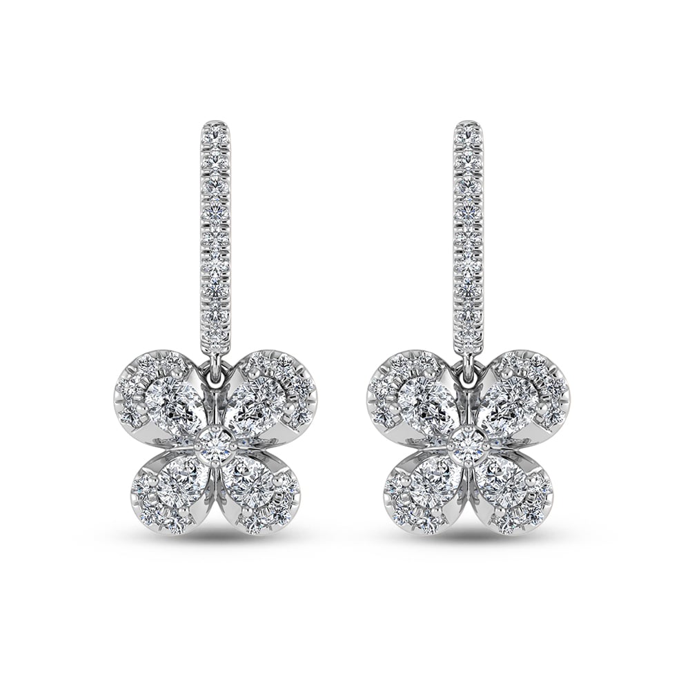 14K White Gold Diamond 1 5/8 Ct.Tw. Fashion Earrings