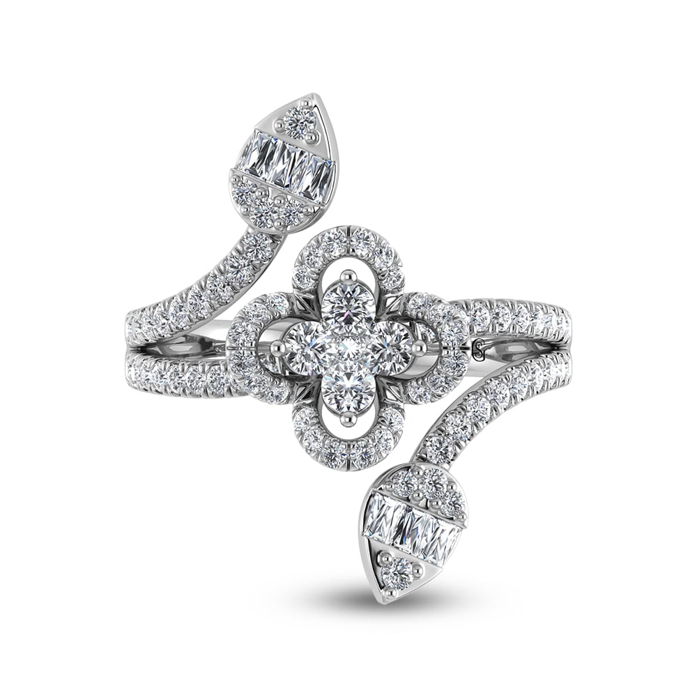 14K White Gold Diamond 7/8 Ct.Tw. Fashion Ring