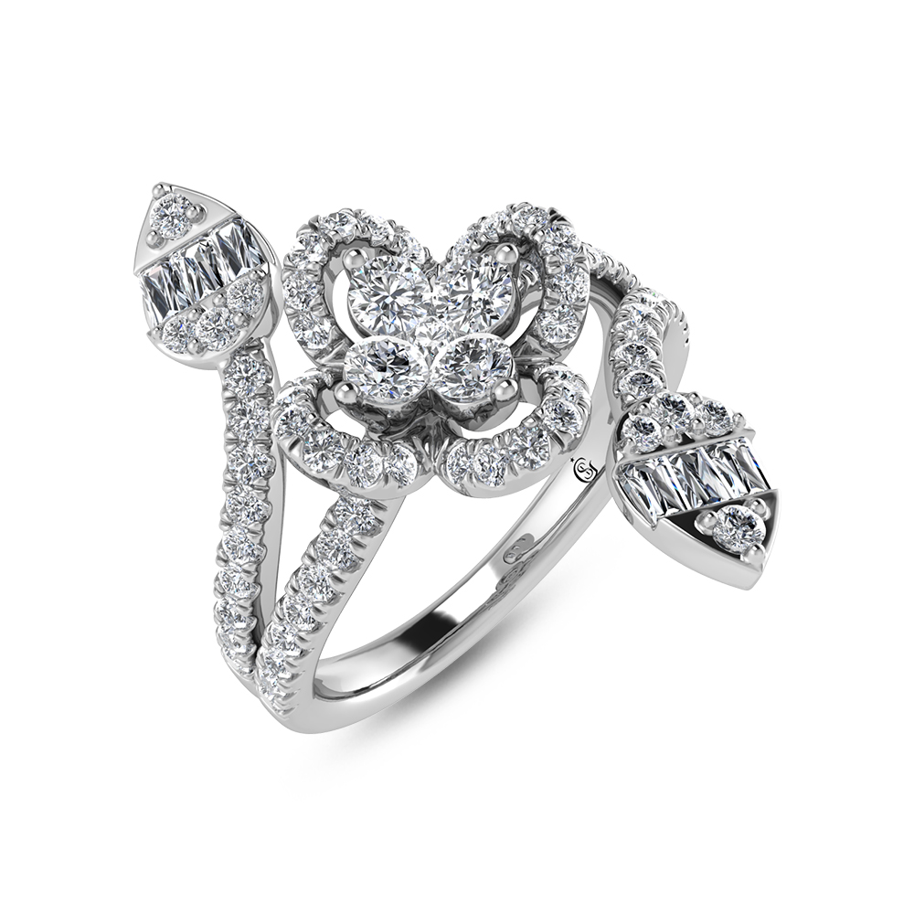 14K White Gold Diamond 7/8 Ct.Tw. Fashion Ring