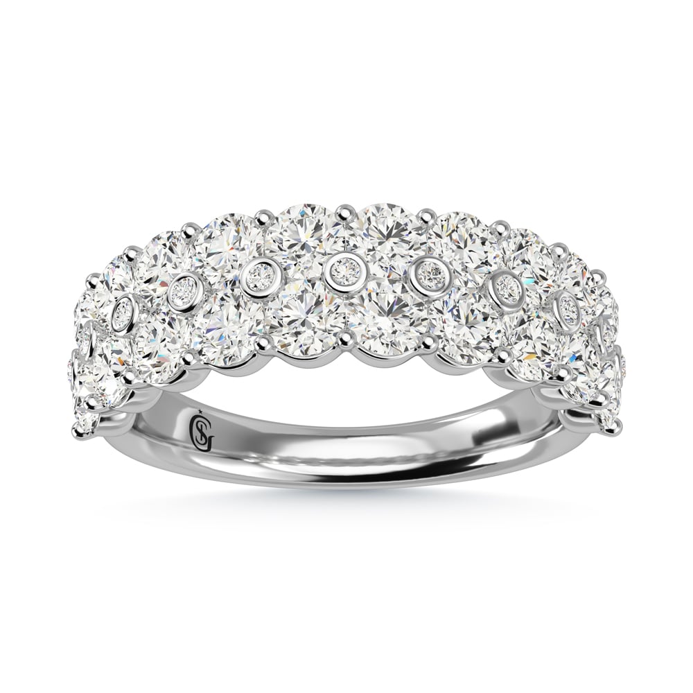 14K White Gold Diamond 2 Ct.Tw. Ladies Fashion Band