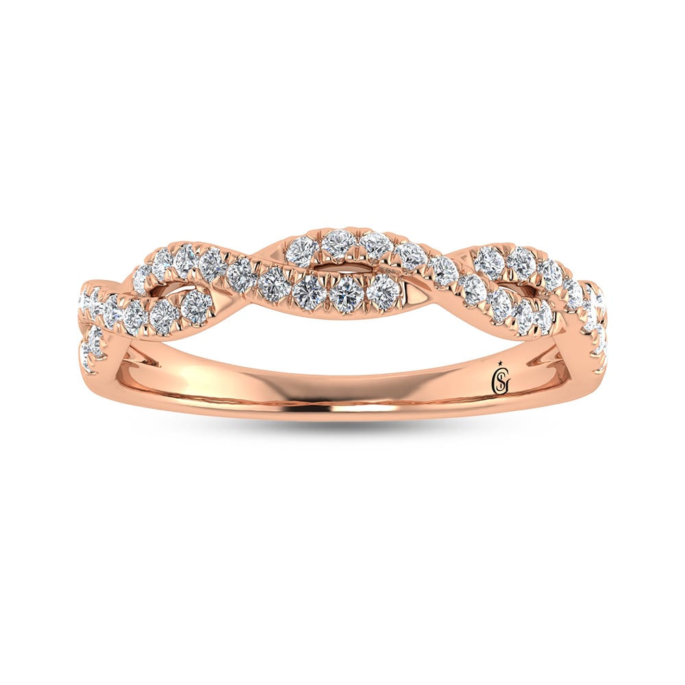 14K Rose Gold Diamond 1/4 Ct.Tw. Fashion Ring