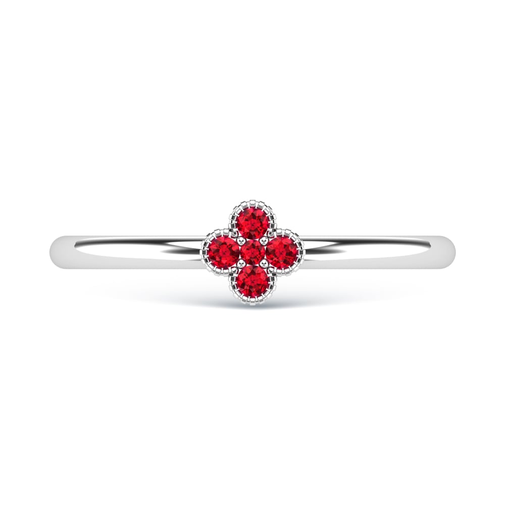 14K White Gold Ruby 1/10 Ct.Tw. Stackable Band