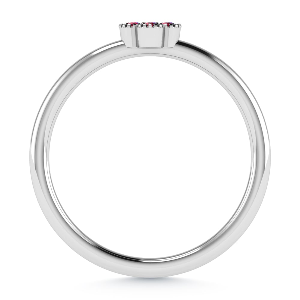 14K White Gold Ruby 1/10 Ct.Tw. Stackable Band