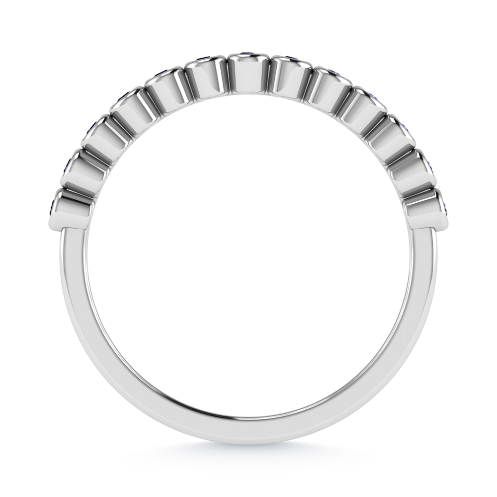 14K White Gold Blue Sapphire 1/10 Ct.Tw. Stackable Band