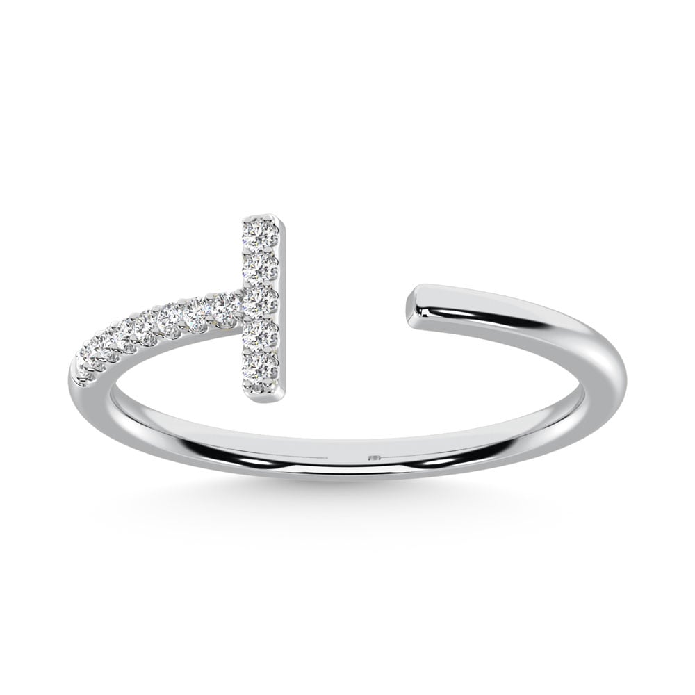 14K White Gold Diamond 1/10 Ct.Tw. Fashion Ring