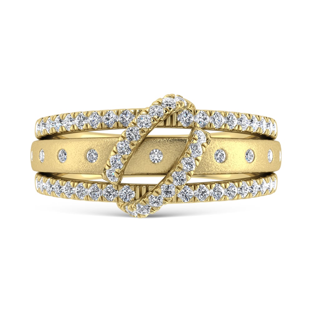 14K Two Tone 1/4 Ct.Tw. Diamond Mens Fashion Ring