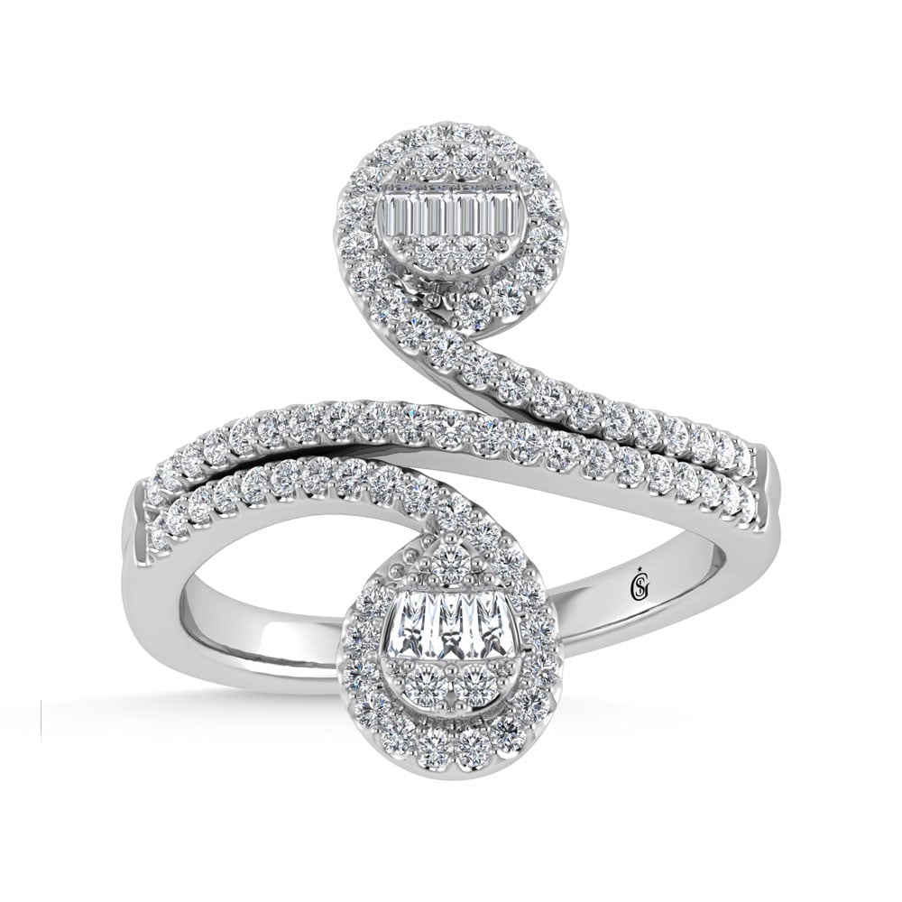 14K White Gold 1/2 Ct.Tw. Diamond Fashion Ring