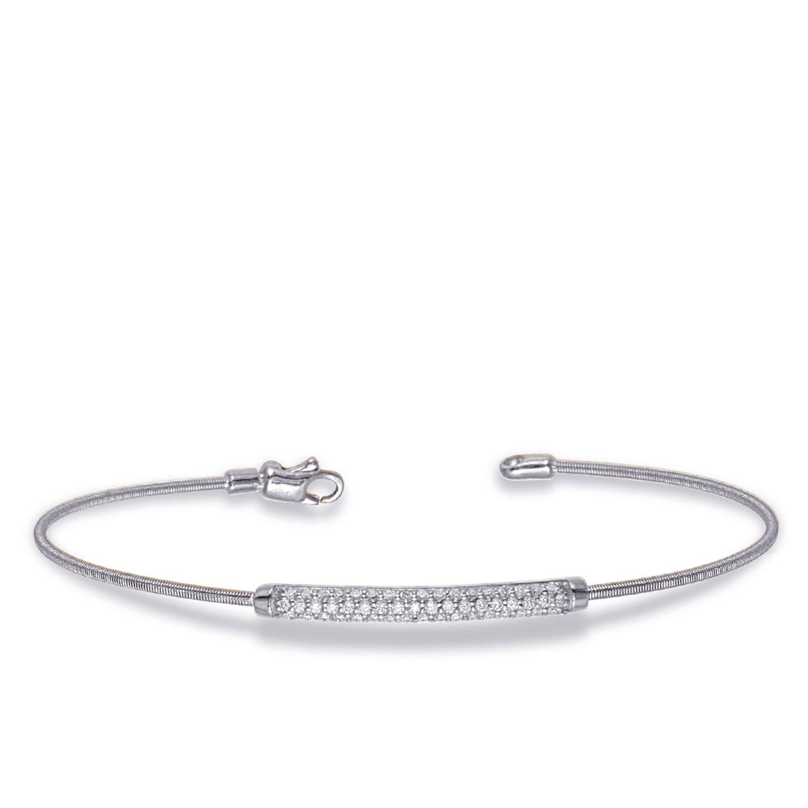 White Gold Bangle Italian Made