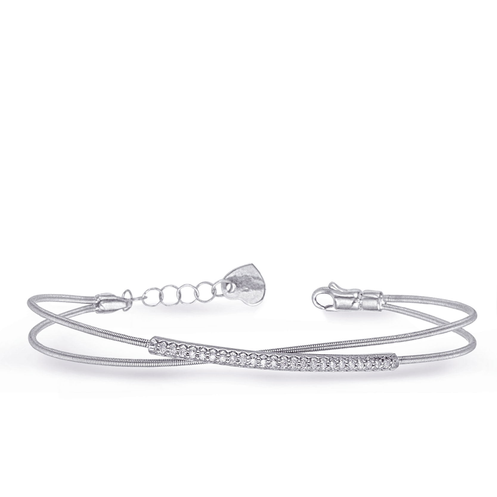 White Gold Bangle Italian Made
