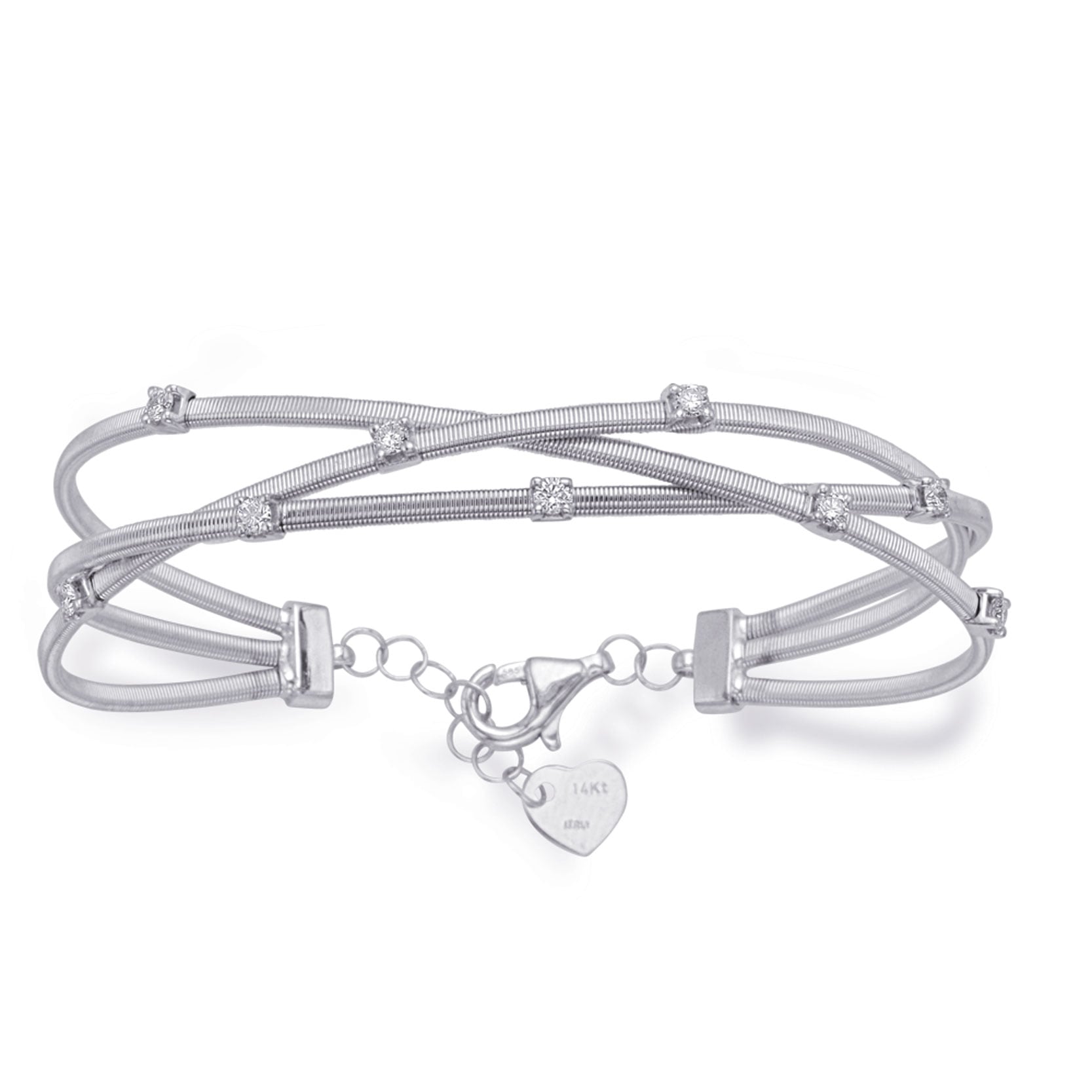 White Gold Bangle Italian Made