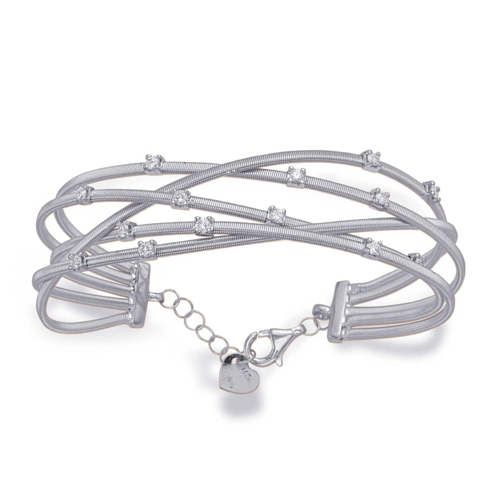 White Gold Bangle Italian Made