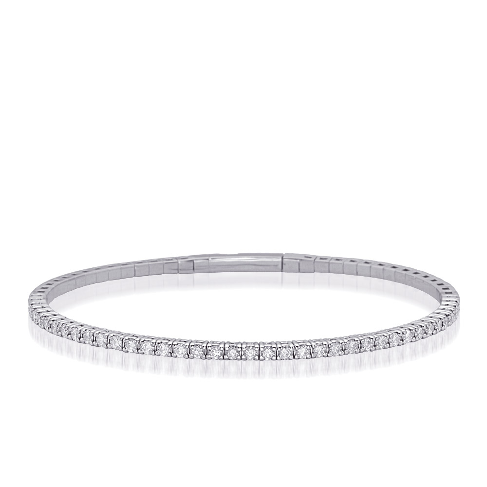 White Gold Flexable Bangle Bracelet