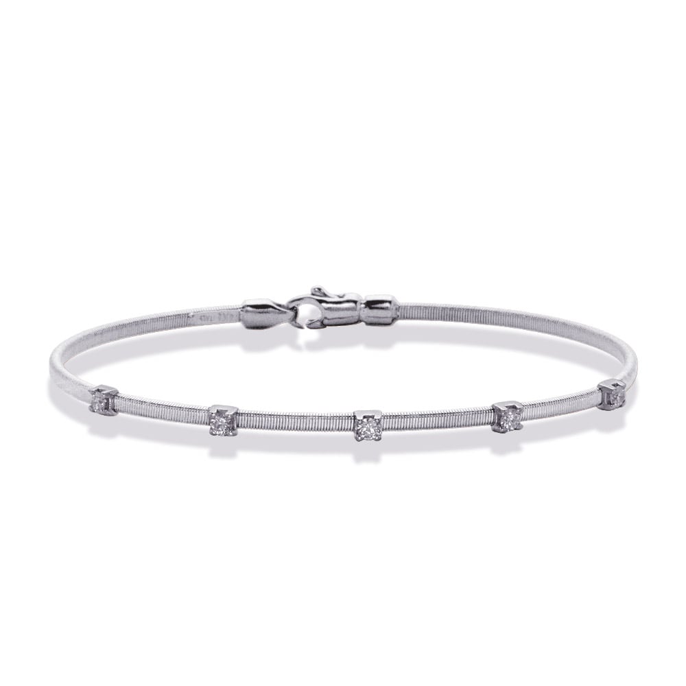 White Gold Bangle Italian Made