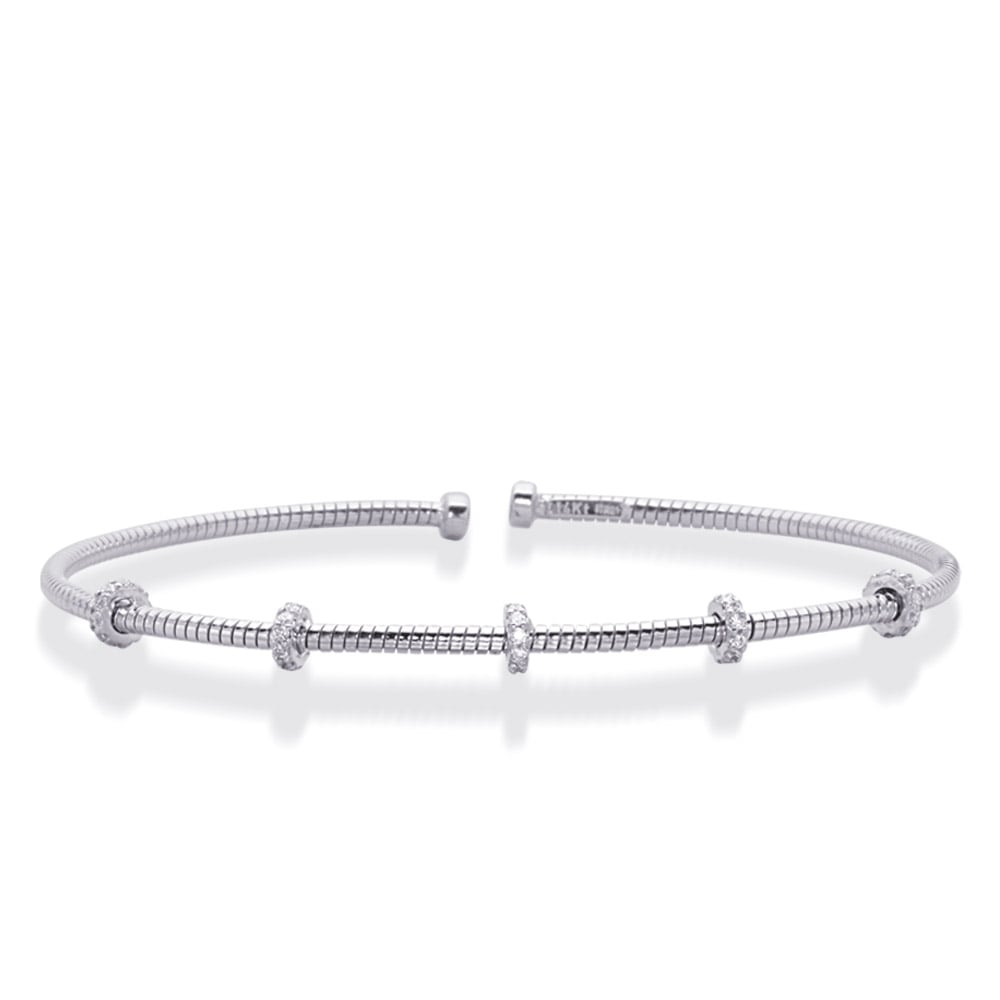 White Gold Bangle Italian Made