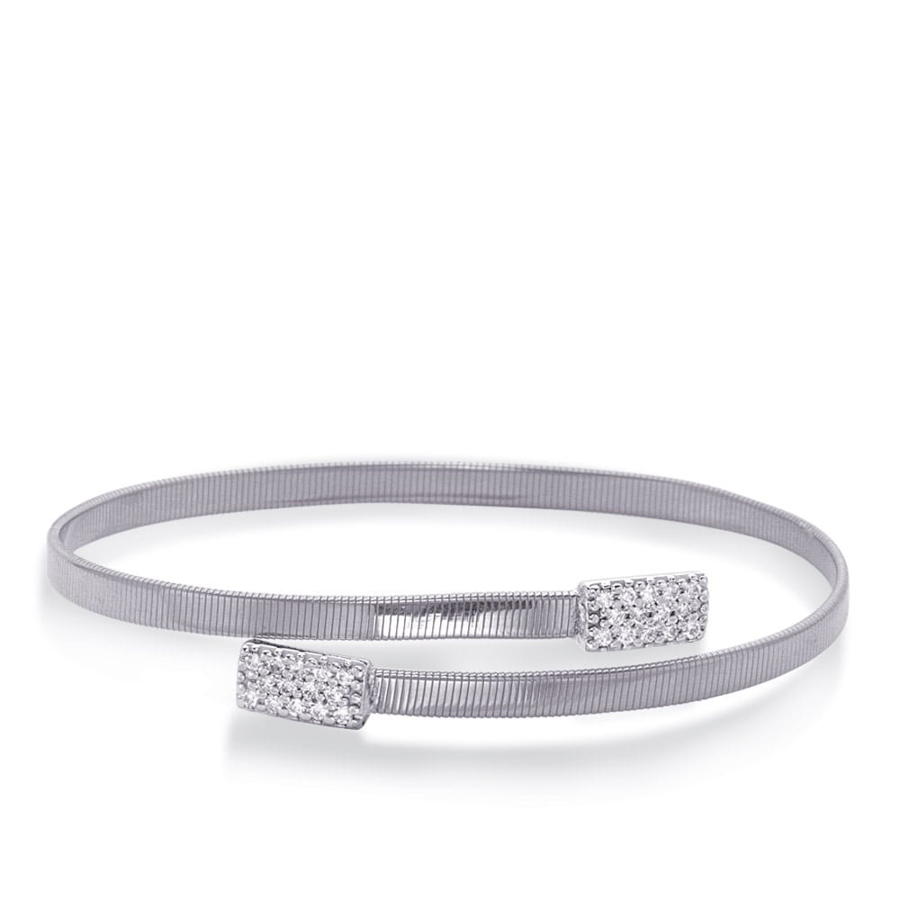 White Gold Bangle Italian Made