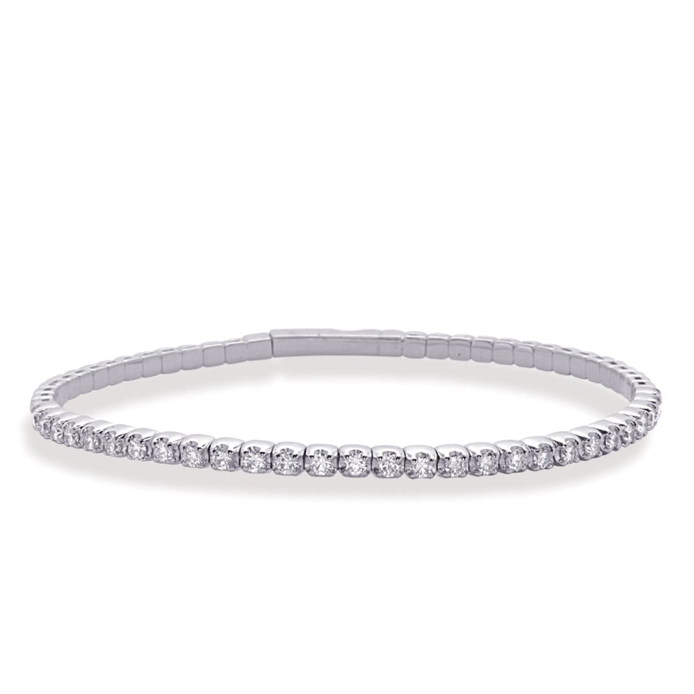 White Gold Flexable Bangle Bracelet