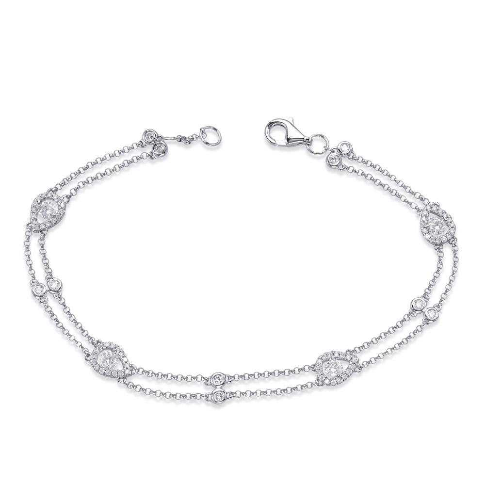 White Gold Diamond By The Yard Bracelet